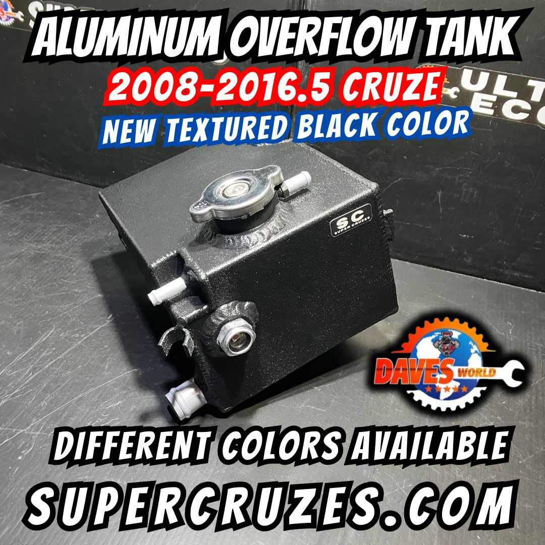 textured black 2008-2016.5 CRUZE aluminum overflow tank