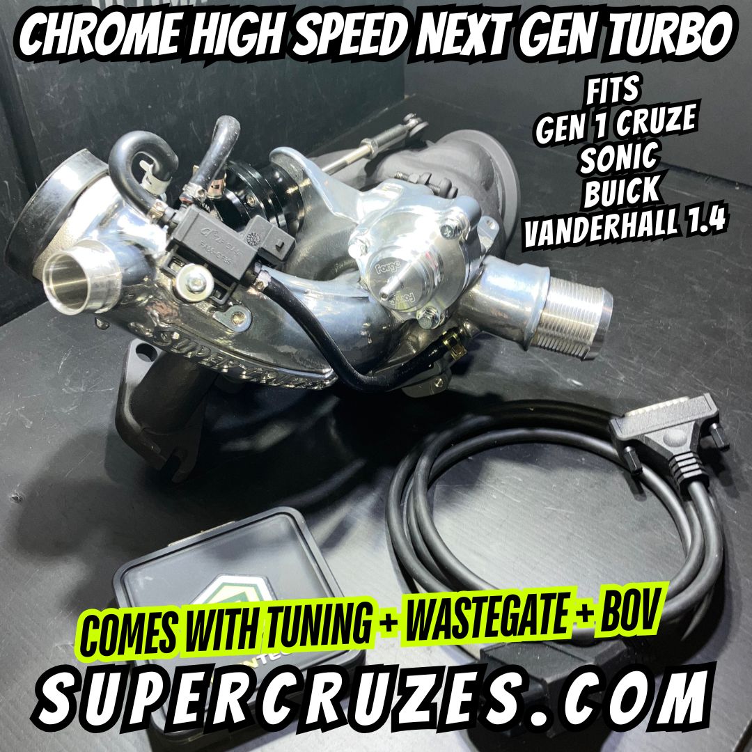 Chrome High Speed Next Gen Turbocharger -Fits Gen 1 Cruze - Sonic - Buick - Vanderhall