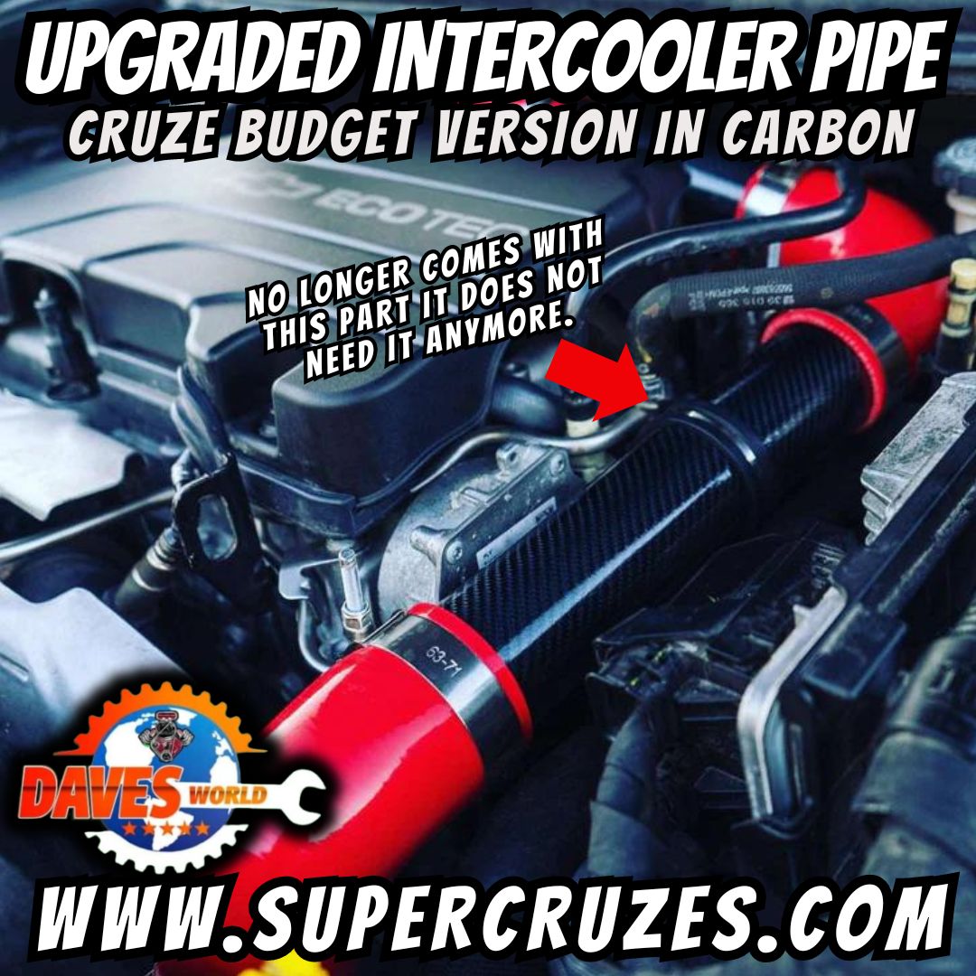 CRUZE/Equinox/Malibu & Terrain upgraded intercooler pipe. Gets rid of plastic pipe in the engine bay.