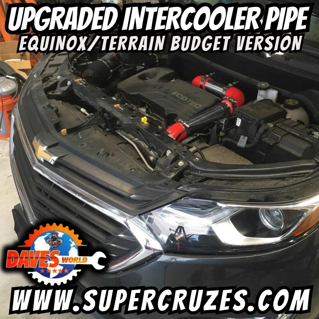 CRUZE/Equinox/Malibu & Terrain upgraded intercooler pipe. Gets rid of plastic pipe in the engine bay.