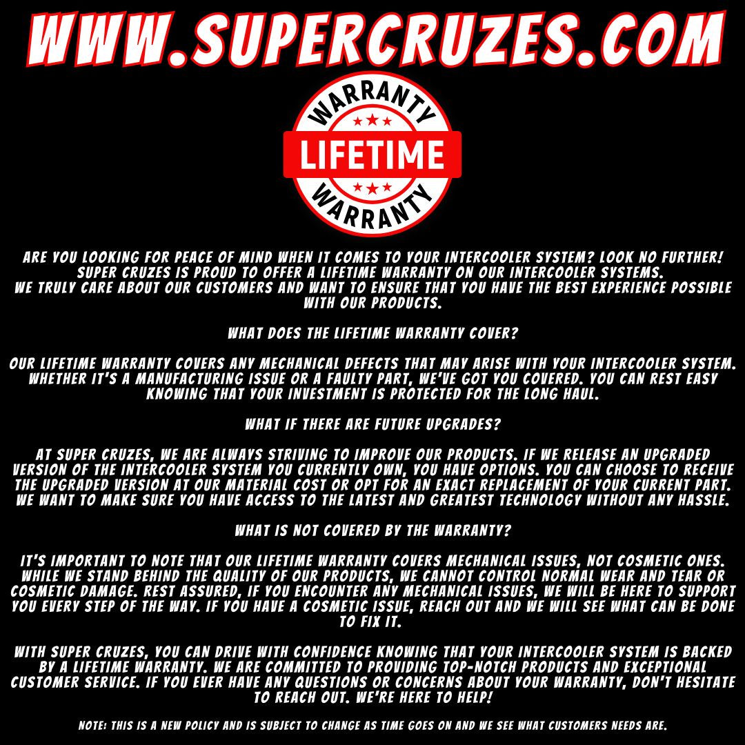 2016-2019 CRUZE intercooler upgrade with lifetime warranty