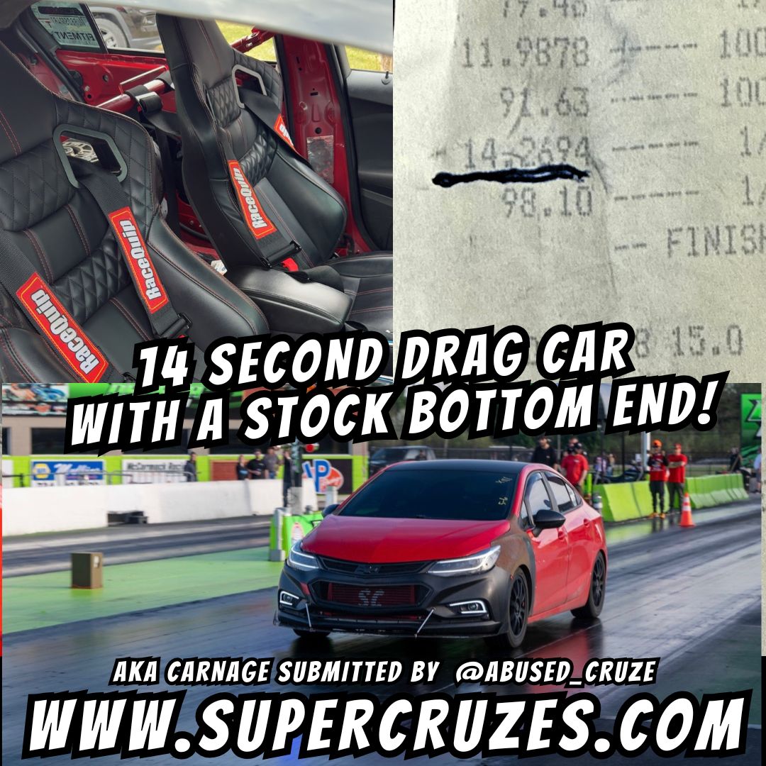 How fast can a Gen 2 Cruze be on a drag strip? Stock they run 16.5 seconds, but not this CRUZE!