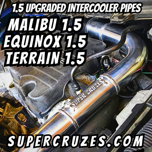 1.5 Malibu Equinox Terrain upgraded intercooler pipe. Gets rid of plastic pipe in the engine bay.