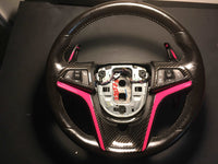 Custom steering wheels with paddle shifters.