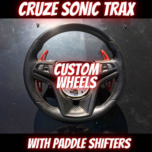 Custom steering wheels for the Cruze, Sonic and Trax. You can order these with paddle shifters as well. 