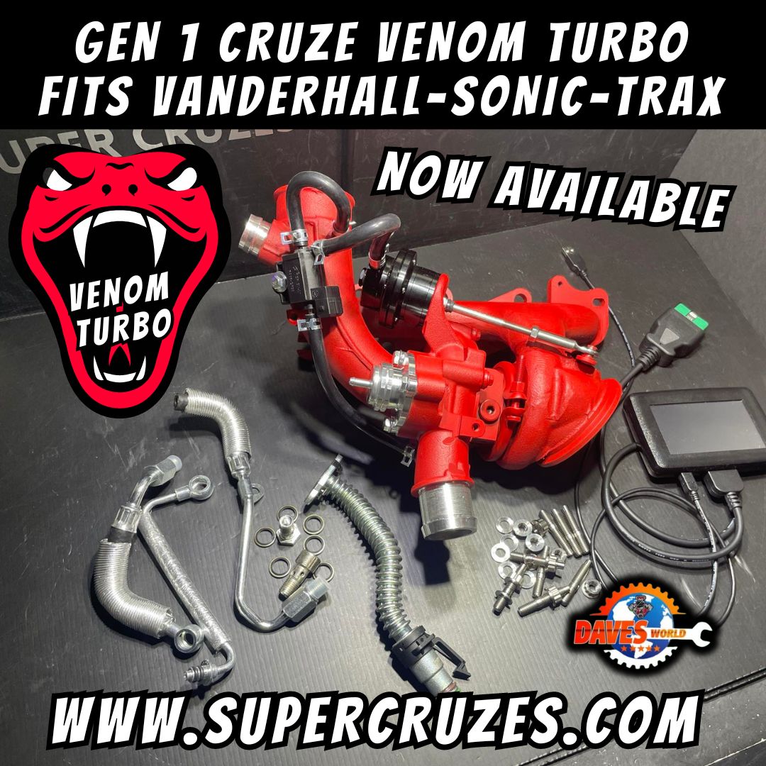 Venom Turbochargers 1.4 CRUZE Sonic Trax upgrades 2010 and up