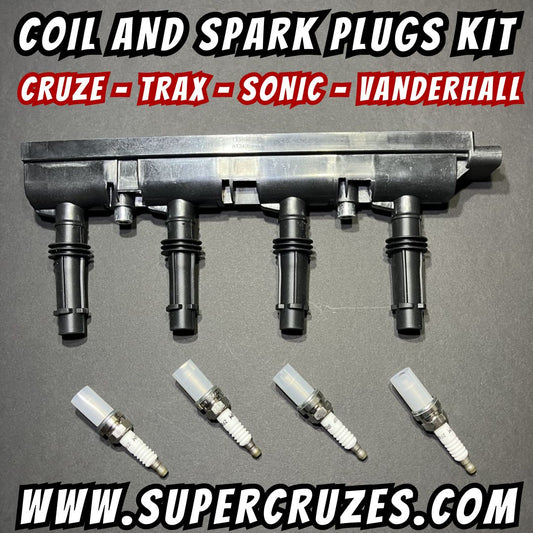 Coil and spark plug kit for the Cruze Trax Sonic and Vanderhall 1.4
