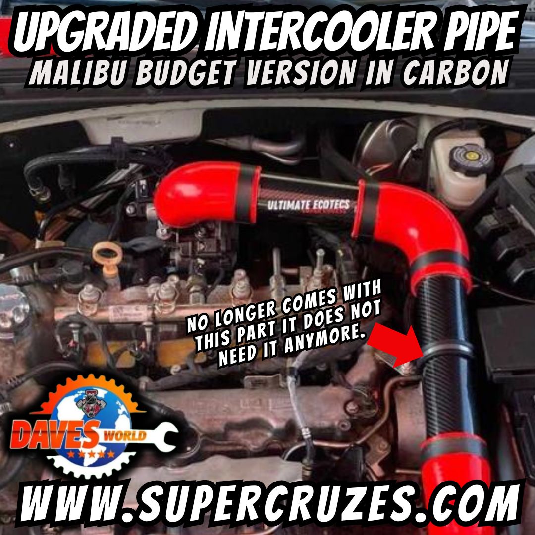 CRUZE/Equinox/Malibu & Terrain upgraded intercooler pipe. Gets rid of plastic pipe in the engine bay.