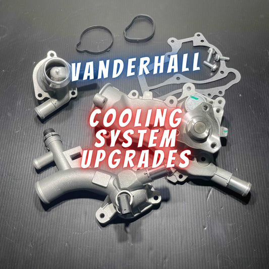 Experience improved performance and durability with Vanderhall 1.4 Aluminum cooling system upgrades. With a rugged aluminum construction and advanced cooling technology, the system boosts heat dissipation, provides efficient protection against overheating, and ensures long-lasting service.  This kit will change the plastic parts attached to the engine over to aluminum. The plastic OEM parts are known to crack open over time. Avoid being stranded on the side of the road with these great aluminum upgrades. 
