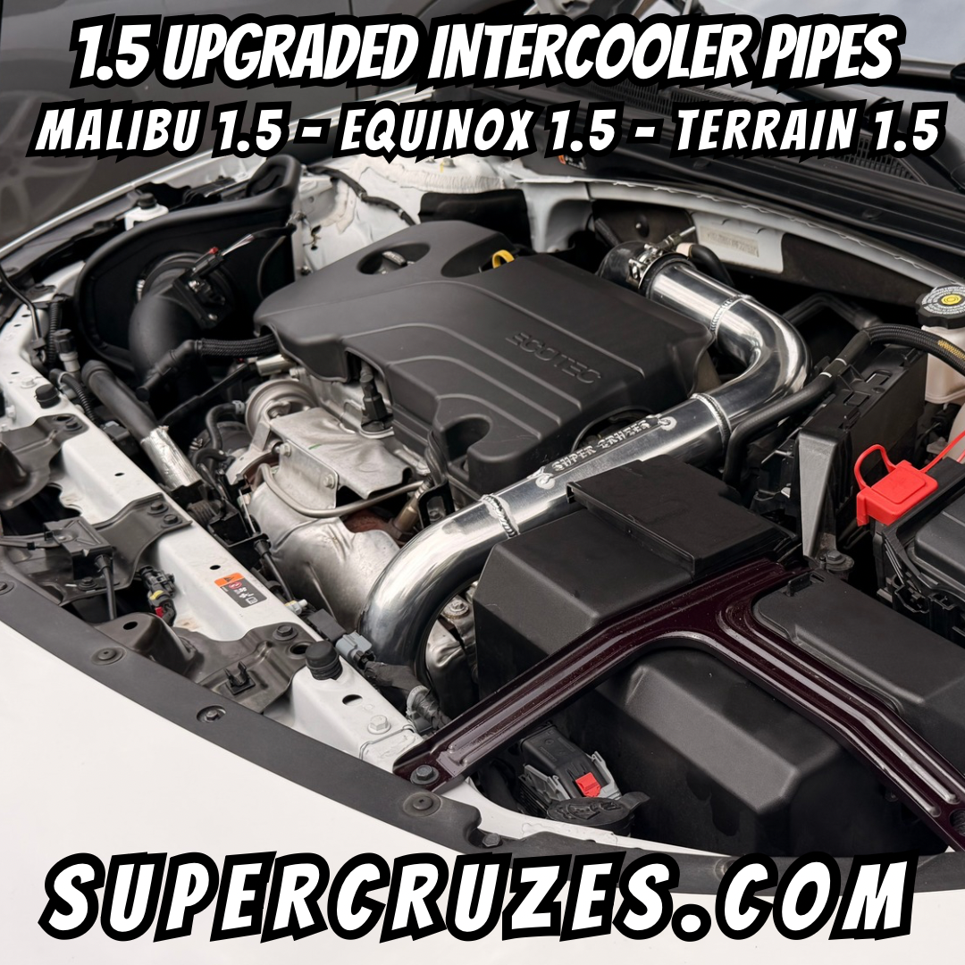 1.5 Malibu Equinox Terrain upgraded intercooler pipe. Gets rid of plastic pipe in the engine bay.