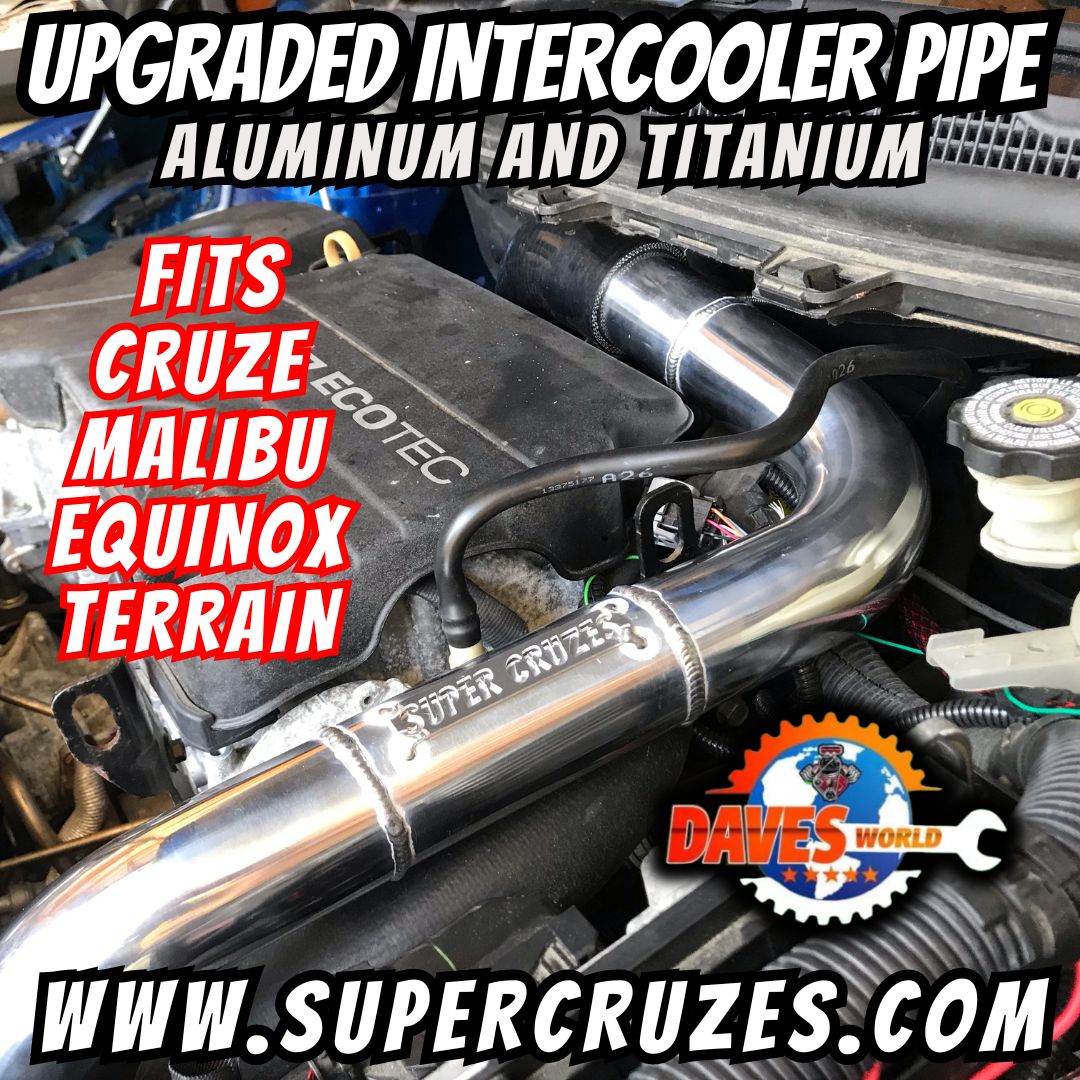 CRUZE/Equinox/Malibu & Terrain upgraded intercooler pipe. Gets rid of plastic pipe in the engine bay.