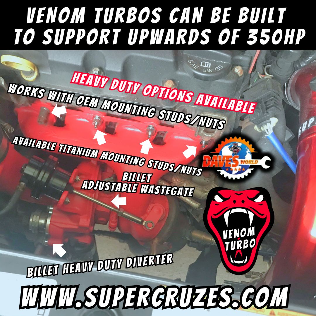 Venom Turbochargers 1.4 CRUZE Sonic Trax upgrades 2010 and up