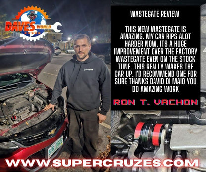 Upgrade your 2016-2019 CRUZE with this wastegate upgrade to improve your vehicle's performance. This upgrade increases the wastegate opening speed by up to 25%, providing you with improved response, increased torque, and higher boost levels.